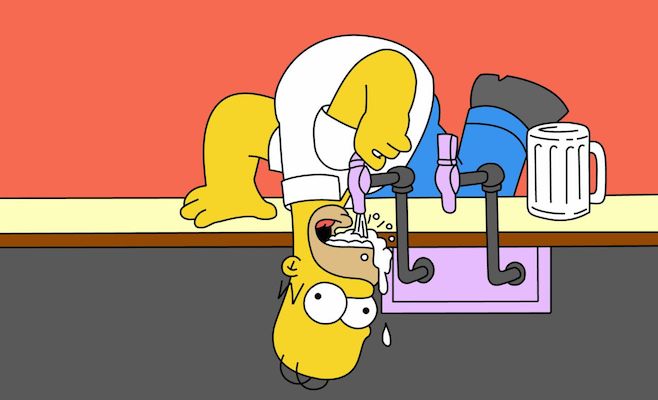 homer_drinks_from_beer_tap