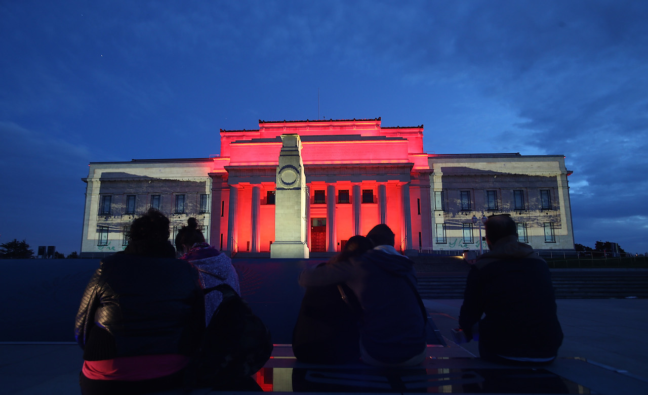 Auckland War Memorial Turns On Lights In To Commemorate ANZAC Day