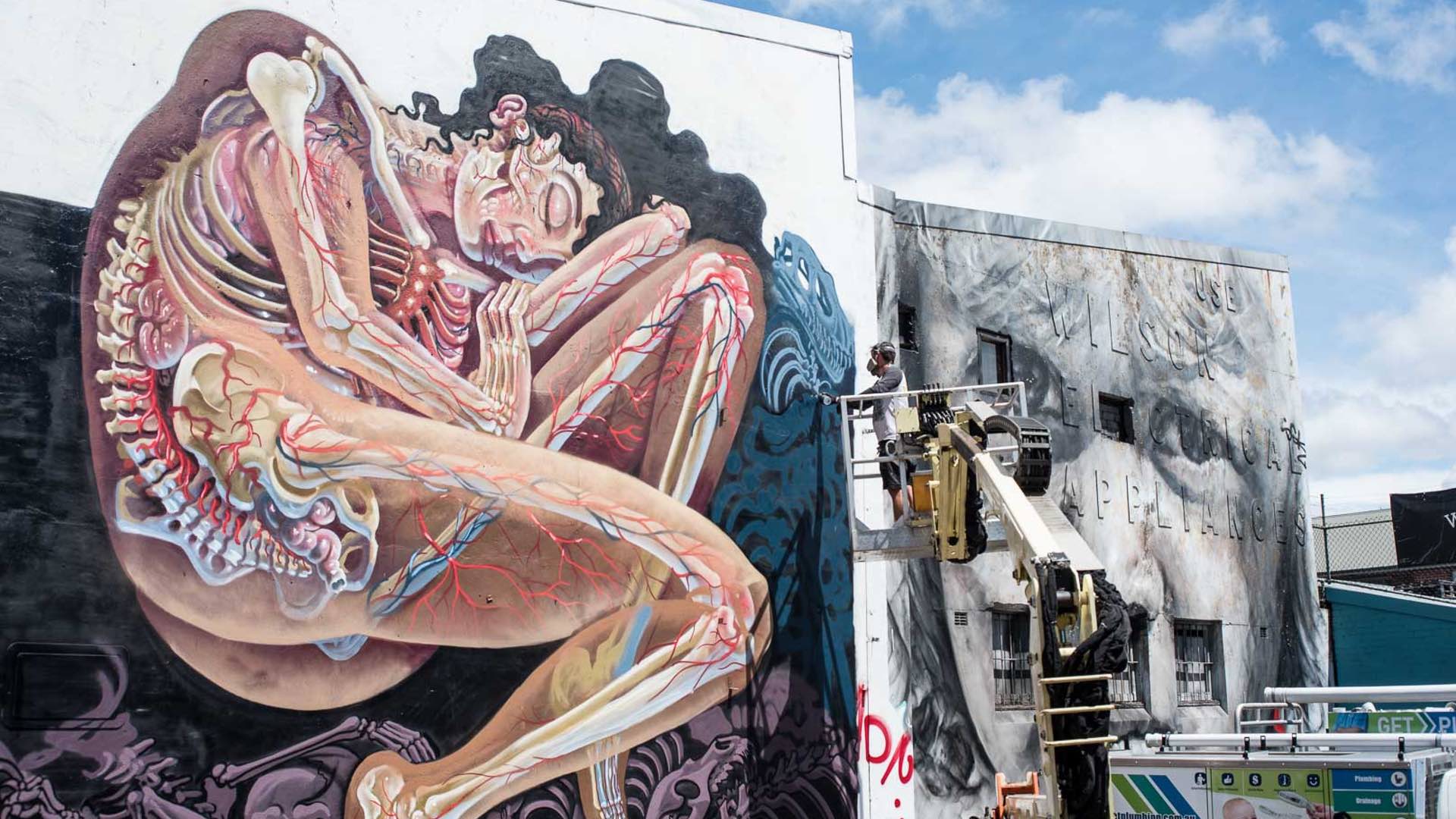 Austrian Street Artist Nychos Unveils Colossal Mural in Sydney Concrete Playground Sydney
